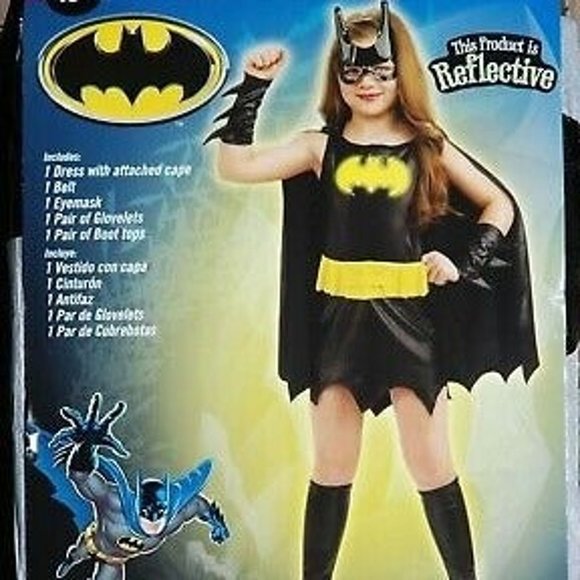 DC Comic Girls' Childs Kids Batgirl 7-Piece Costume set Large 10-12 NWT/NEW - Picture 3 of 12